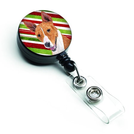 CAROLINES TREASURES Basenji Candy Cane Holiday Christmas Retractable Badge Reel SC9347BR